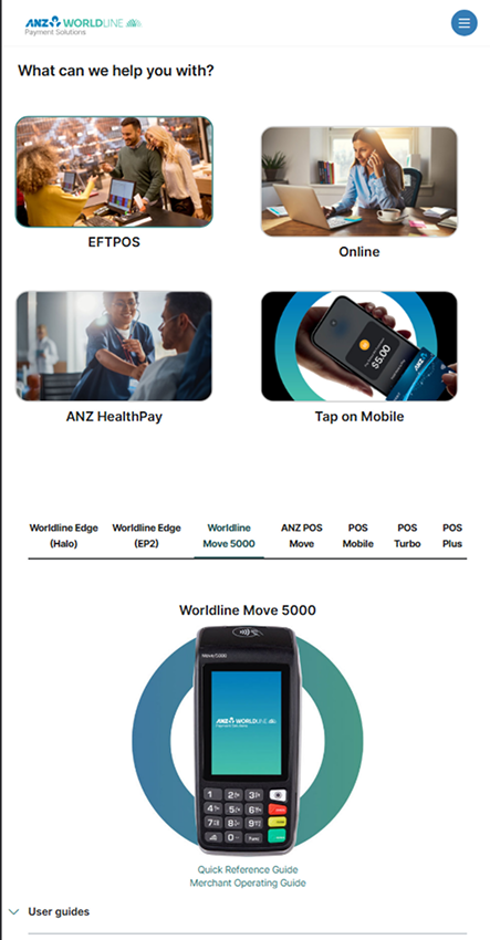 ANZ Worldline - terminal troubleshooting, mobile live