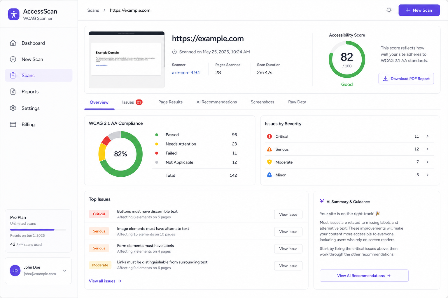 Building an automated WCAG accessibility scanner